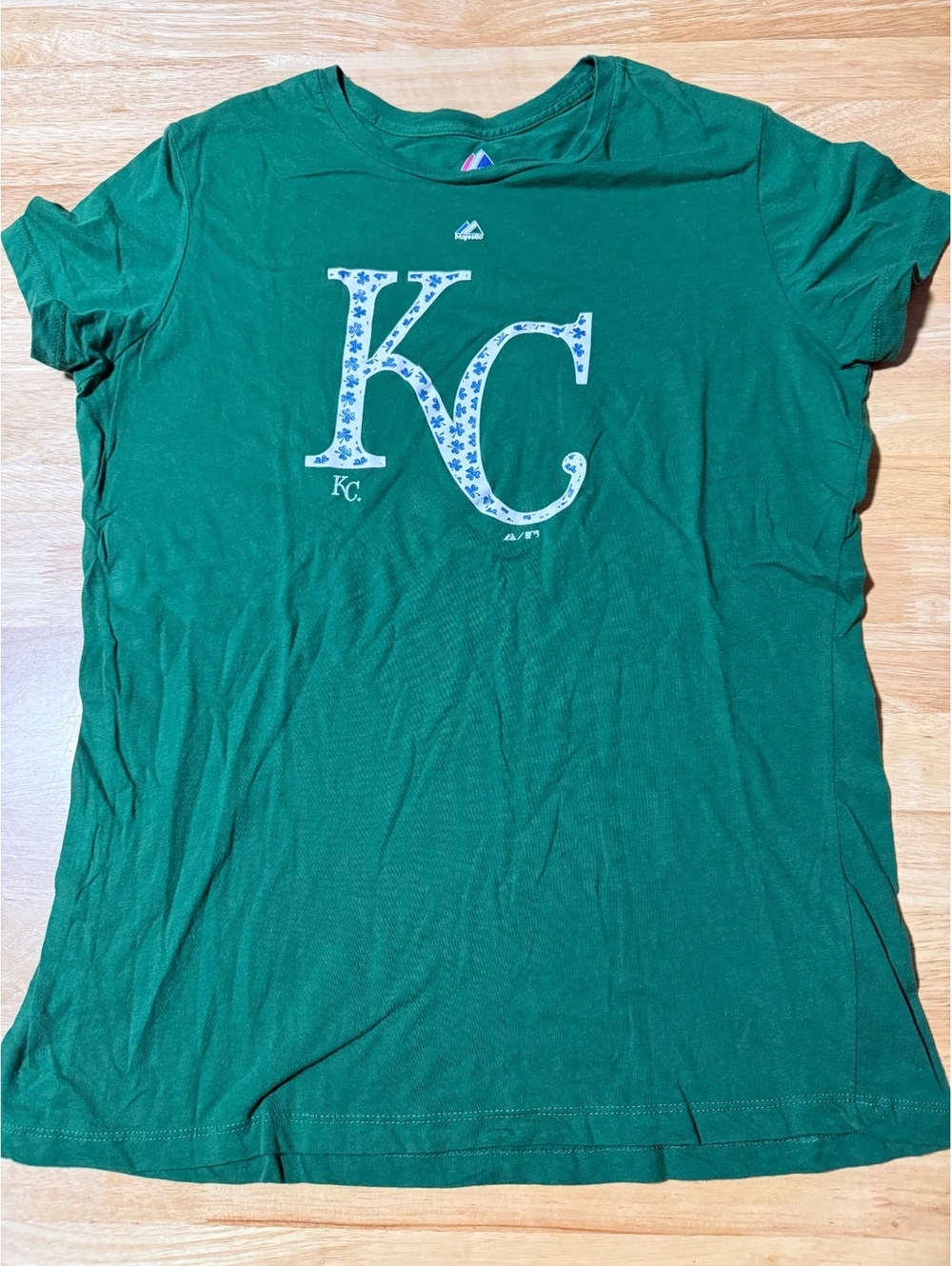 Majestic Kansas City Royals Women’s XL Green Shamrock KC MLB T-Shirt